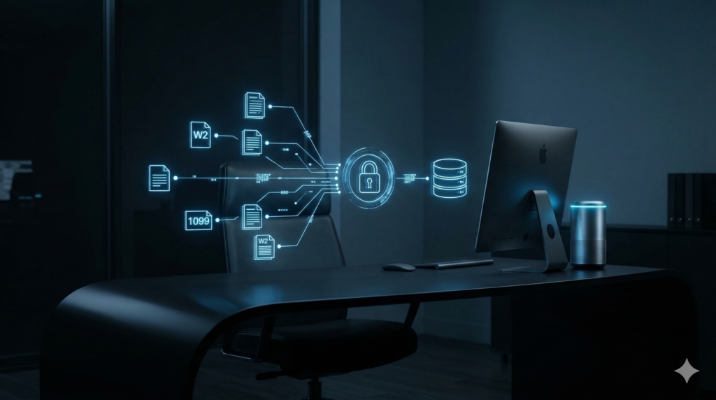 Abstract digital interface visualizing advanced 24/7 AI solar lead qualification and booking data flow.